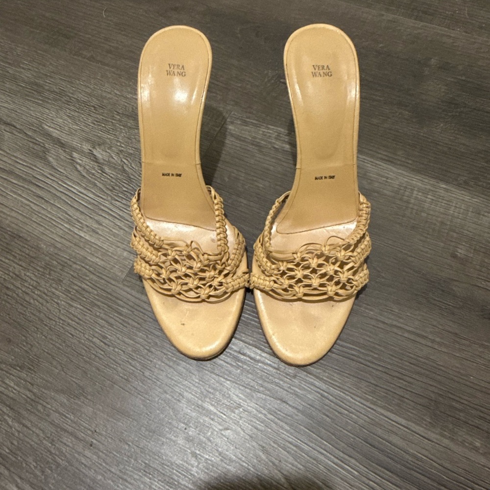Vintage Y2K Vera Wang Women's Beige Heeled Sandals
